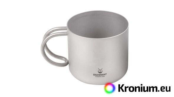 Titanium coffee cup 110 ml with handle