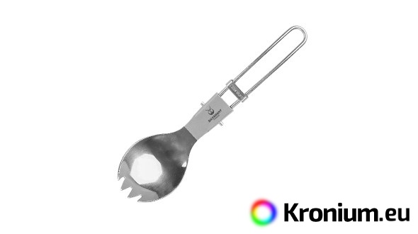 Titanium folding spork