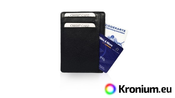 Cryptalloy leather shielded case for up to 6 RFID cards