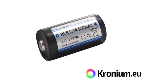 Keeppower RCR123A 950 mAh (Li-ion)