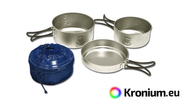 Three-piece titanium camping set