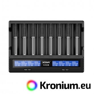 VC8 eight-channel USB charger (Li-ion, NiMH)