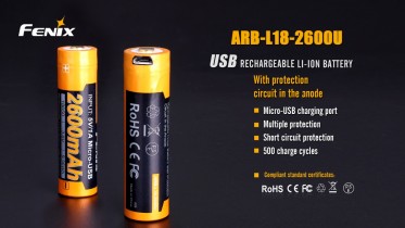 Fenix 18650 2600 mAh USB Li-ion