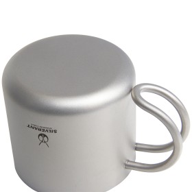 Titanium coffee cup 110 ml with handle