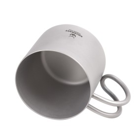 Titanium coffee cup 110 ml with handle