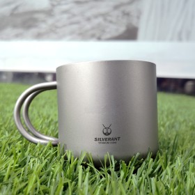 Titanium coffee cup 110 ml with handle