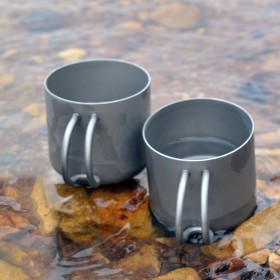 Titanium coffee cup 110 ml with handle