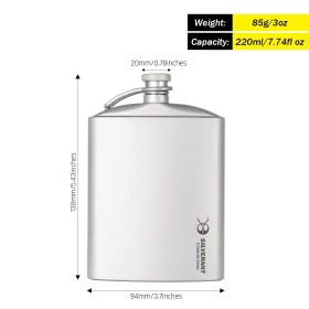 Titanium flask 220 ml with sleeve