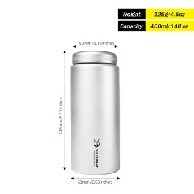 Titanium bottle 400 ml with flat cap