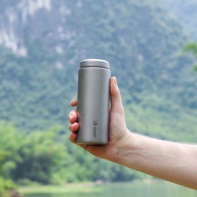 Titanium bottle 400 ml with flat cap