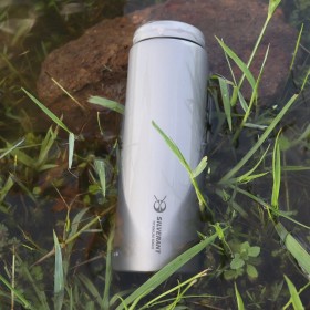 Titanium bottle 600 ml with flat cap