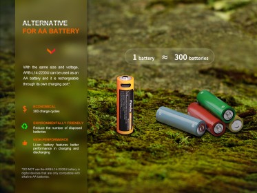 Rechargeable USB AA battery Fenix ARB-L14-2200U