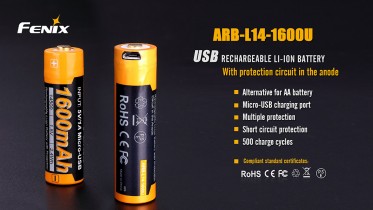 Rechargeable USB AA battery Fenix ARB-L14-1600U