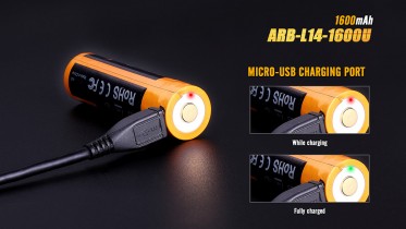 Rechargeable USB AA battery Fenix ARB-L14-1600U