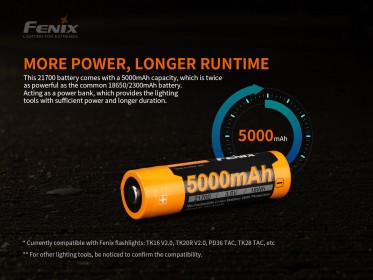 Fenix 21700 5000 mAh Li-Ion V2.0