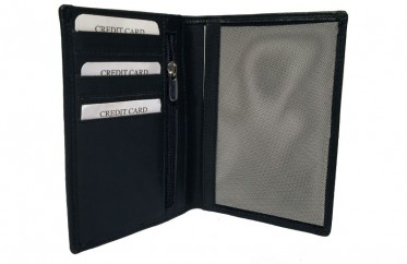 Leather shielded case for biometric passport and 5 RFID cards