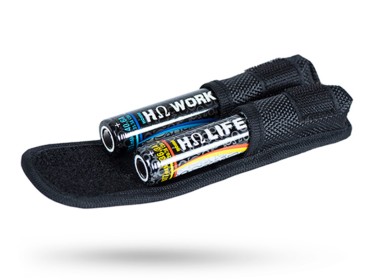 Belt pouch for two 18650 or 21700 batteries