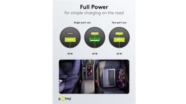 Fast charging USB car adapter 45W