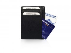 Cryptalloy leather shielded case for up to 6 RFID cards