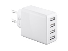 Four-channel USB power adapter (total 6000 mA, 30W) - white