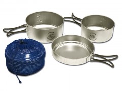 Three-piece titanium camping set